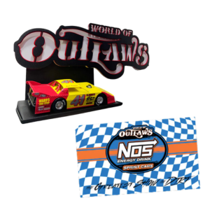 Metal World of Outlaws& World of Outlaws Flag